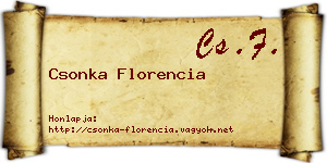 Csonka Florencia névjegykártya